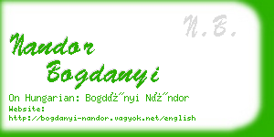 nandor bogdanyi business card